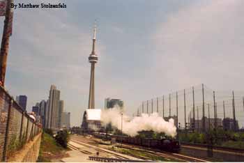 departing Toronto with the CN tower in the background