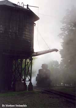 passing the water tower in the morning