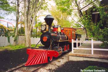 a steam locomotive on display