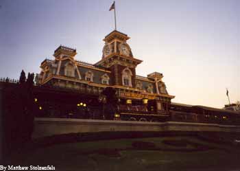 the main station at the front of the park