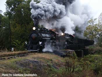 double headed coal train crosses blacklog creek bridge