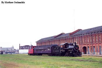 in front of the old passenger station