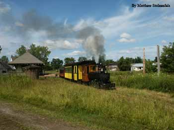 pulling out of the station with the first train of the day