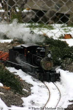 rounding the curve in the snow