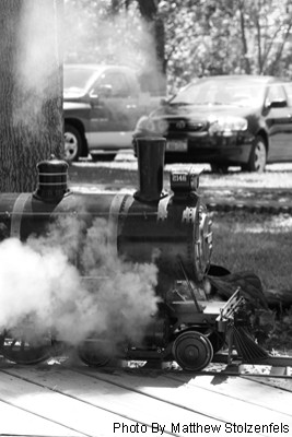 coal fired ten wheeler departs the station