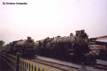 two engines at the front of the museum